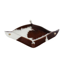 Load image into Gallery viewer, Cowhide Trinket Tray- 2 Colors
