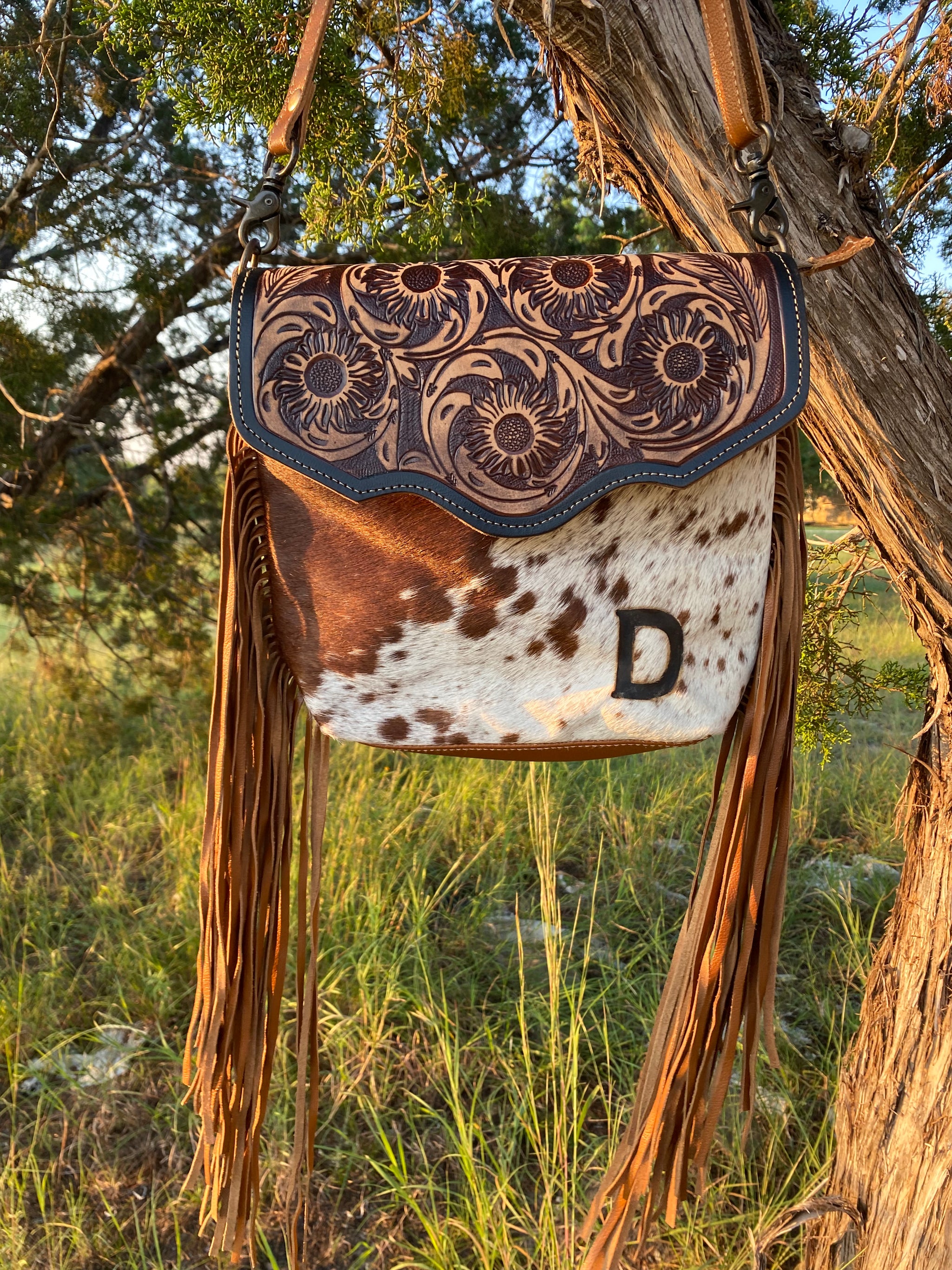 Custom cowhide purses Leather Belles