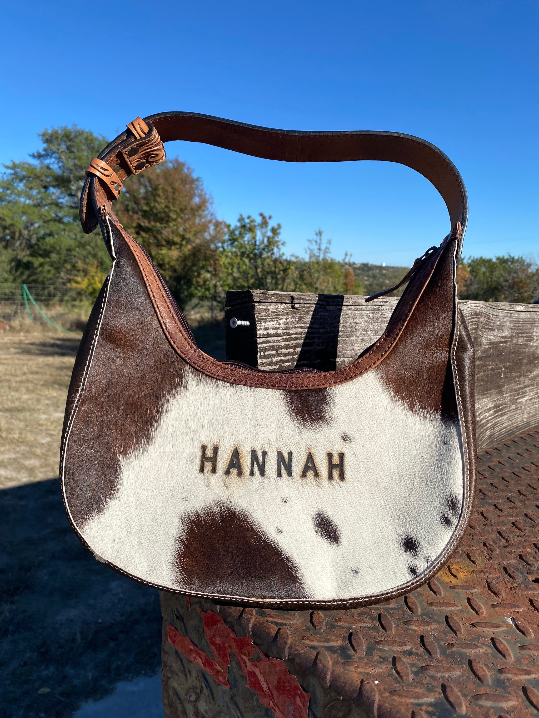 Custom cowhide purses sale